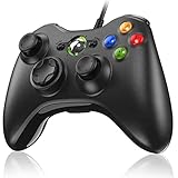 Diswoe Controller für Xbox 360, PC Controller Wired Controller für Xbox 360/Xbox 360 Slim/PC Win7/8/10/XP Xbox 360 Joystick Gamepad mit USB Kabel