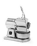 HENDI 226827 Käsereibe, Elektrisch, für kleine Restaurants, Hotels und Pizzeria's, Ideal zum Reiben von Parmesan/Hartkäse, 1,3L Auffangbehalter, 1400U/min, 230V, 380W, 280x250x(H)310mm, Edelstahl