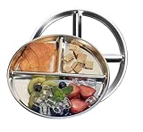 Generisch Edelstahlteller für Kinder, 4 Stück Camping-Teller aus Edelstahl, Set mit 4 Edelstahltellern für Erwachsene und Kleinkinder, Balance-Mittagessen, spülmaschinenfest (2pcs)