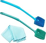 2 Stück Aquarium Scheibenreiniger Blau/Grün Schwamm Reiniger Doppelseitige Reinigungsschwamm Algen Reinigung Aquariumbürsten Sponge Cleaner für Fisch Tank Algen Entferner (zufälligen farbigen Lappen)