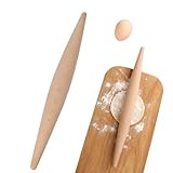 Teigrolle,Nudelholz Mit Zwei Enden,Buchenholz Nudelholz,Französischer Teig Roller,Nudelholz Zum Backen,Holz Nudelhölzer,Rolling Pin,Für Teig,Kuchen,Plätzchen,Fondant,Pizza,23CM,Kiuiom