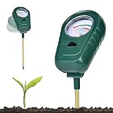 Homcoice Boden pH Messgerät, 3-in-1 Boden Feuchte/Fruchtbarkeits/pH Tester Gartenwerkzeug für Pflanzenpflege(keine Batterie erforderlich)