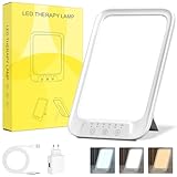 NIKYJM Tageslichtlampe 20000 Lux, Lichttherapielampe mit 3 Farbtemperaturen, 10 Helligkeitsstufen und 6 Timer, UV-freie LED Lichttherapielampe Tageslicht, Weiß
