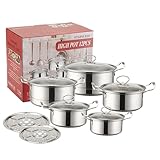 Antihaft-Saucenpfannen-Set – Topf-Set aus Edelstahl | Stieltopf-Set | Induktionskochset | Professionelles Küchenutensilien-Set Po
