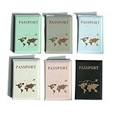 ESMENATZLS Reisepass Abdeckung Reisepass Halter Weltkarte Veranstalter Schutzkarte Fall Kreditkarte Halter ID Dokument Pass Brieftasche, verde pallido, One size