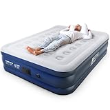 Active Era Premium Luftbett 2 Personen, Luftmatratze selbstaufblasend mit eingebauter elektrischer Pumpe & integriertem Kissen, Aufblasbare Matratze für Camping & Gästebett - 203 x 152 x 43cm