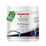 Fairvital | D-Ribose Pulver - mit Vitamin B3 und B5 - VEGAN - 300g