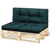 Amazinggirl Palettenkissen Outdoor Kissen Sitzkissen 80 x 120 cm - Auflagen für Paletten Europaletten Palettensofa und Palettenmöbel Palettenpolster Grün