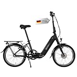 SAXONETTE E Bike Klapprad 20 Zoll mit Rücktrittbremse und nabenschaltung, E Fahrrad Herren mit 36V 10.4Ah 360Wh Akku, 80KM Lange Range, Elektrofahrrad Pedelec 25 km/h für Herren Damen