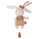 Fehn Mini-Spieluhr Hase fehnNATUR - Kuscheltier & Einschlafhilfe mit Baumwolle (kbA) - beruhigende Melodie 'Mozarts Wiegenlied' - Babyspielzeug für Unterwegs & Zuhause - für Babys & Kleinkinder