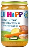 HiPP Buntes Gemüse mit Süßkartoffeln und Bio-Hühnchen, 6er Pack (6 x 220 g)