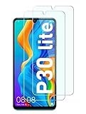 [2 Stück] Schutzfolie kompatibel mit Huawei P30 Lite Panzer Schutz Glas Verbundglas Schutzglas Echt Hart Tempered Glass 9H Kristallklar Anti-Kratzen Anti-Öl