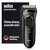Braun Series 3 ProSkin Rasierer Herren, Elektrorasierer & Trimmer, wiederaufladbarer und kabelloser elektrischer Rasierer, 45 Min Laufzeit, Vatertagsgeschenk, 3020s, schwarz