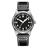 ADDIESDIVE Herren Automatikuhr Fliegeruhr 200M Gürtel Schwarz