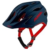 Alpina Carapax JR. - Leichter, Robuster und Sicherer Fahrradhelm Mit Fliegennetz und Optionalen LED-Licht für Kinder, Indigo matt, 51-56 cm