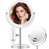 PEDOMIROR 30X/1X Kosmetikspiegel, Doppelseitiger 360° 30fach Vergrösserungsspiegel 1fach Schminkspiegel mit Abnehmbarem, Tischspiegel Vergrößerungsspiegel für Büro Wohnheim Bad oder Schlafzimmer(klar)