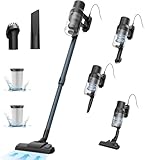 SINCHEREU Kabelgebundener Staubsauger mit 21Kpa, 600W Stielstaubsauger mit Kabel 5M, 6 in 1 Handlich und Platzsparend, Teleskopsaugrohr, für Hartböden, Teppich