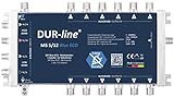 DUR-line MS 5/12 Blue eco Stromspar Multischalter - für 12 SAT Teilnehmer/TV - kein Netzteil notwendig - 0 Watt Standby Multiswitch [Digital, HDTV, FullHD, 4K, UHD]