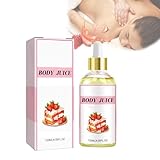 Wildplus Body Juice Oil Strawberry,Body Juice Oil Scent Strawberry Wild Plus,Hand Crafted Body Oil,Natural Essential Oil Made With Strawberry (1 Pcs)