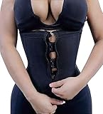 YIANNA Waist Trainer Damen Korsett Bauchweg Reißverschluss 9 Stahlknochen Corsage Sport Body Shaper Corset Taillenformer Tailenmieder Korsage Schwarz, 2219 S