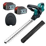 Heckenschere mit 2X 5,5Ah Akkus und Ladegerät, Kompatibel für Makita 18V, kabellose Elektro-Heckenschere mit 1600RPM bürstenlosem Motor, Dual-Action Klinge Schnittkapazität