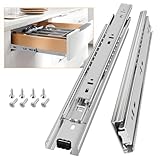 AOLISHENG Vollauszug Schubladenschienen 300 mm Schubladen Schienensystem Kugellager Strapazierfähig 45KG Tragkraft 1 Paar(Silber)