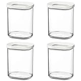 Mepal 106921030600 Modula Vorratsdose, Kunststoff, 375 ml, transparent/weiß (4 Stück)