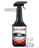 ALCLEAR Premium Auto Felgenreiniger für lackierte & matte Alufelgen Stahlfelgen Chromfelgen - 100% säurefrei - Felgenreiniger mit Indikator für professionelle Auto Pflege - 1000ml Sprühflasche