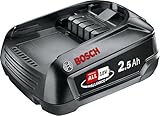 Bosch Ersatz-Akku PBA 18V 2.5Ah W-C (18V System; Hohe Kapazität für längere Laufzeit; Kompatibel mit Allen 18V Power for All-Geräten)