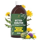 Vitactiv BITTERKRÄUTER - Bittertropfen ohne Alkohol, 200ml (117 Tage) - Erlesene Kräuter plus Cholin, Zink - Bitterstoffe Tropfen nach Hildegard von Bingen - Ohne Künstliche Zusätze, Zuckerfrei, Vegan
