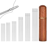 HOTUT Selbsteinfädelnden Nadeln,30 Stück Selbst Einfädeln Nähnadeln mit Birnbaum-Nadelkasten,6 Größen Sticknadeln Set für DIY Stickerei, Nähen