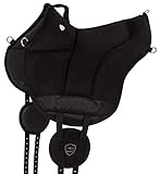 Equinate Reitpad Toledo aus Mikrofaser Schwarz - Bareback Pad mit pflegeleichter Neopren Unterseite - Reitkissen Baumloser Sattel