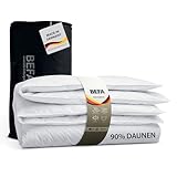 BEFA NATUR Made in Germany Daunendecke 135x200 cm aus 90% Daunen und 10% Federn, Ganzjahresdecke, Allergiker geeignet (Nomite), Öko-Tex 100 Klasse 1 Zertifiziert, EN Standart 12934, Downpass