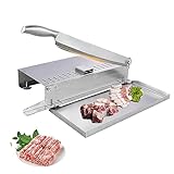 Manuell Fleischschneidemaschine Hammelfleisch GemüSe Obst Fleischschneider Wurstschneider Brotschneidemaschine Edelstahl(Size:Large)
