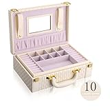 LOKAXXZU Drei Schichten 2018 Klassische Leder -Schmuckschachtel Kosmetik Exquisite Make -up -Koffer Schmuck Organizer Mode Geschenkbox - (Farbe: 10)