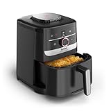 Tefal Easy Fry Smart & Silence Heißluftfritteuse, extrem leise, Smart-Assist-System, von 40°C bis zu 220°C, 5 Liter, Antihaftbeschichtung, für bis zu 55 Lebensmitteln, Schwarz/Edelstahl, EY5728E0