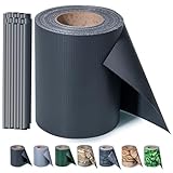 Sichtschutzstreifen Zaun inkl.20 Clips, PVC Sichtschutz Zaunfolie Doppelstabmatten für Gartenzaun (35 m x 19 cm, Anthrazit)