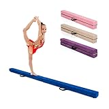 COSTWAY 210 cm Schwebebalken, Gymnastikbalken klappbar, Balance Beam bis 70 kg belastbar, tragbarer Balken mit Tragegriffen, Gymnastik Balance Balken für Zuhause Turnen (Blau)