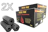 GREEK FIRE Premium Grill Holzkohlebriketts 2 x 10 Kg