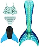 SPEEDEVE meerjungfrauenflosse mädchen Badeanzug Mermaid Tail mit Monoflosse,Fen-j24,140