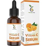 Vitamin C Serum mit Hyaluronsäure 50ml, vegan - Anti-Aging Gel mit pflegendem Traubenkernöl und Aloe Vera gegen Falten für Gesicht & Dekollete