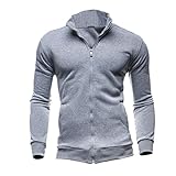 Herren Dünne Sweatjacke Ohne Kapuze - Freizeitjacke Sportlich Mit Reißverschluss Laufjacke Stehkragen Übergangsjacke Weicher Bequem Pilotenjacke Leicht Bomberjacke Outdoorjacke Bombermantel