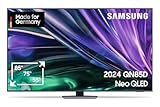 Samsung Neo QLED 4K QN85D Fernseher 55 Zoll, Neural Quantum 4K AI Gen2 Prozessor, Mini LED TV, AI Upscaling, Smart TV, Dolby Atmos, Gaming Hub, GQ55QN85DBTXZG, Deutsches Modell [2024]