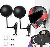 SANGMO 180° Motorradhelmträger, Rotation Metall Helm Halter Wandmontage Helm Rack Motorrad mit 2 Haken Helm Aufhänger für Motorrad Fahrrad Mäntel, Caps, Baseball und Rugby Helm (2 Stück)