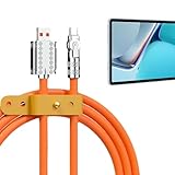 Typ-C Ladegerät Schnellladung,Datenkabel mit Biegewiderstand 6A 120w USB C Kabel - Langlebiges und flexibles Kabel, 180° drehbares USB-Kabel für schnelles Laden und Datenübertragung, gio