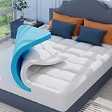 ELEMUSE Matratzen Topper 160x200cm, H3 Gel Topper mit Waschbarem Flauschigem Bezug und Gelschaum, 7CM Höhe Weicher und Bequemer Matratzentopper für Boxspringbett und Unbequeme Betten Schlafsofa