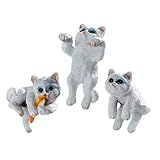 Toyvian 3Stücke Mini Katzen Figuren Teiliges Katzen Dekoration für Aquarium Blumenpot und Resin für Katzenliebhaber und Vielseitig Einsetzbar