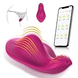 Hmxseu Tragbare Klitoris Vibratoren Ultradünner Butterfly Vibrator mit 9 Vibrationsmodi APP-Steuerung Vibratorensets Leiser Stark G-Punkt-Vibrator Klitoris Stimulator Massage Sexspielzeug für Frauen