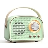 Retro-Bluetooth-Lautsprecher, Radio, Vintage-Lautsprecher mit FM-Radio, tragbarer kabelloser Lautsprecher für Zuhause, Geschenk/Dekoration (grünes Gras), 802SNY35B8V9491X0125J6399R98