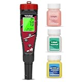 Pool Chlor Messgerät YINMIK Digital pH und Chlor Tester 7-in-1 Salzmessgerät für SPA Salzwasser Pooltester pH und Chlor Messgerät Wasser ORP TDS EC Tester für Pool, Whirlpool, Hydrokultur, Aquarium